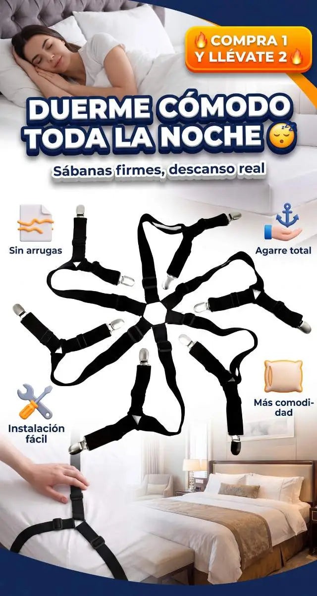 Duerme cómodo toda la noche | Tensores para sábanas (2x1 HOY)