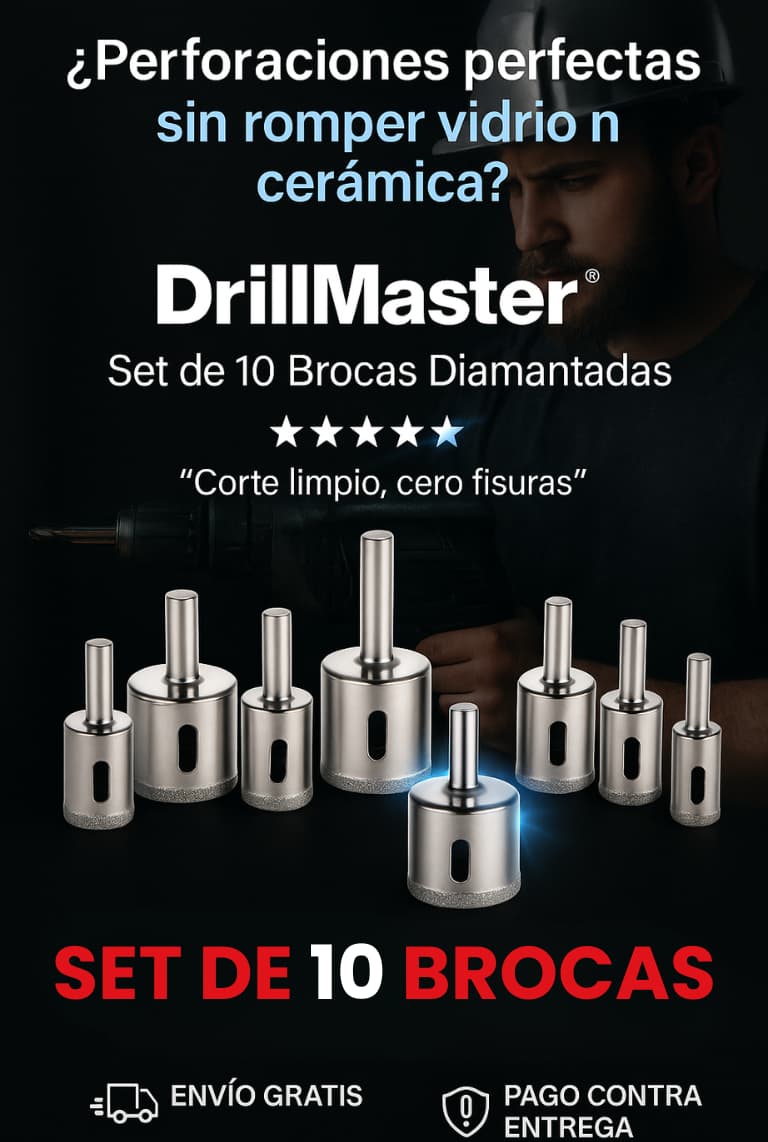 DrillMaster® 10 brocas, máxima seguridad: perfora, protege y evita daños — HOY 30% DCTO.