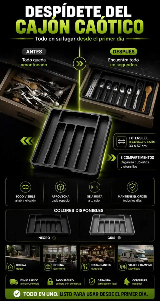 Organizador de Cubiertos Extensible Premium