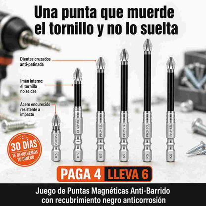 Puntas Imantes — Juego de Puntas Magnéticas Anti-Barrido (PAGA 4 LLEVA 6)