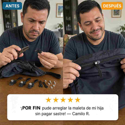 Kremax - Kit x3 Cursores para Cierre - Repara Chaquetas y Maletas Sin Coser