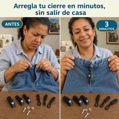 Kremax - Kit x3 Cursores para Cierre - Repara Chaquetas y Maletas Sin Coser