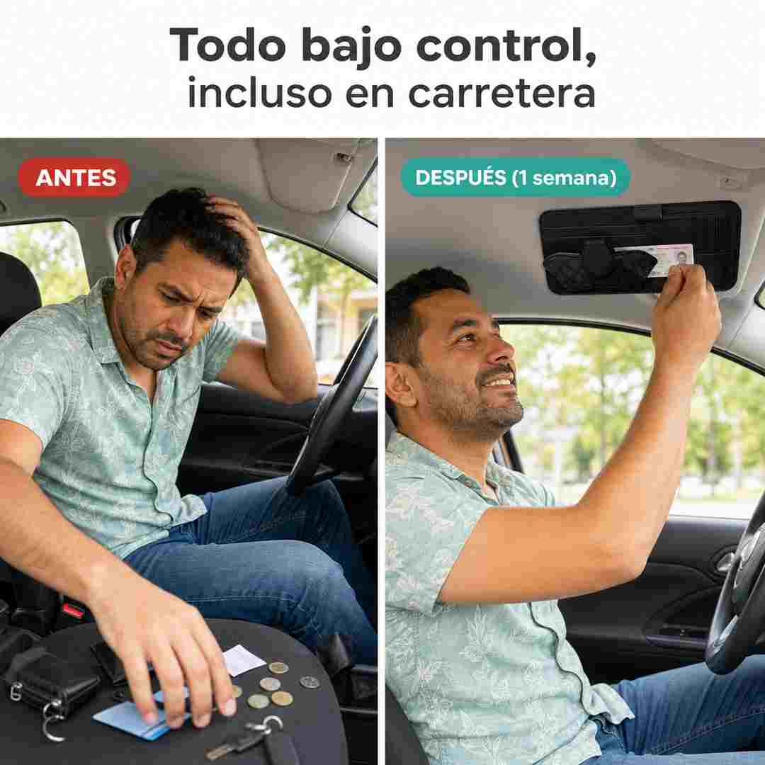 KONDUX — Organizador de Visera en Cuero para Carro