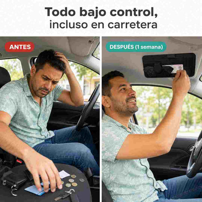 KONDUX — Organizador de Visera en Cuero para Carro