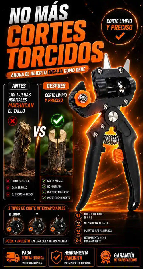 DropiCut Pro | Tijera de Injerto Profesional 2 en 1 Para Cortes Precisos y Limpios