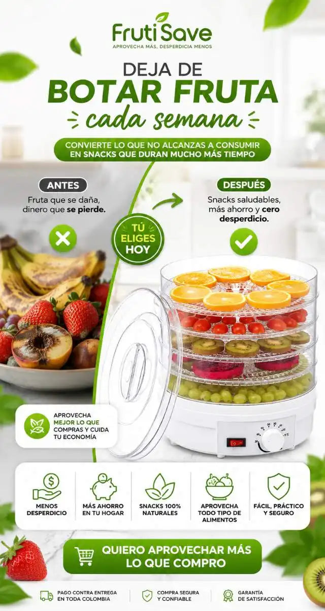 FrutiSave Deshidratador de Alimentos | Aprovecha Más, Desperdicia Menos