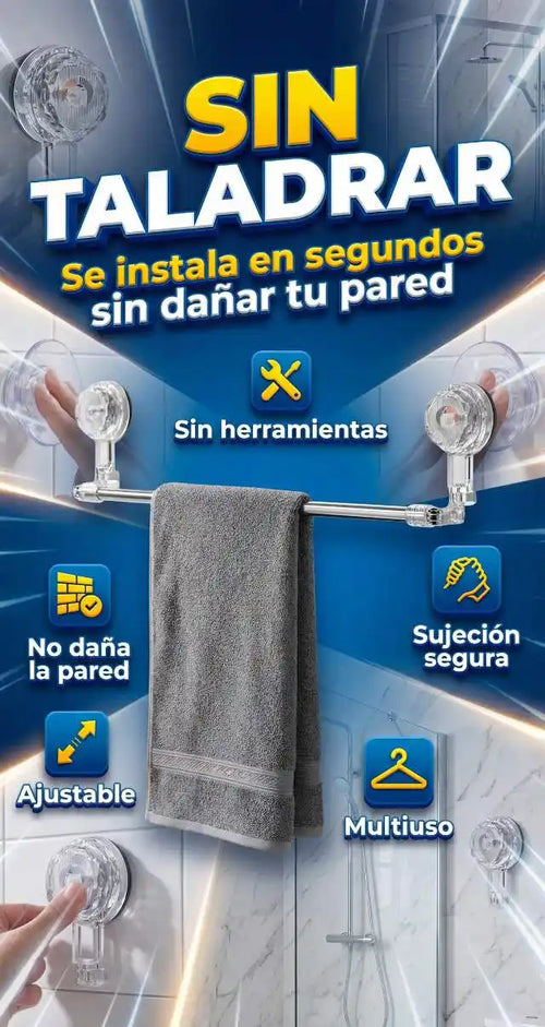 Toallero con ventosa tamaño *50CM A 1.00 METRO ESTENSIBLE*