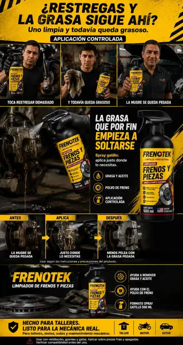 FRENOTEK | Limpiador Profesional de Frenos y Piezas 500 ml