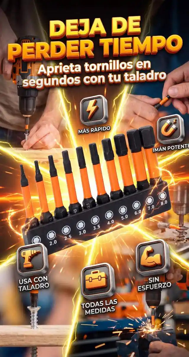 pack x 10 🎯 Llaves Bristol de Acople Rápido para Taladro – Ahorra Tiempo en Cada Ajuste