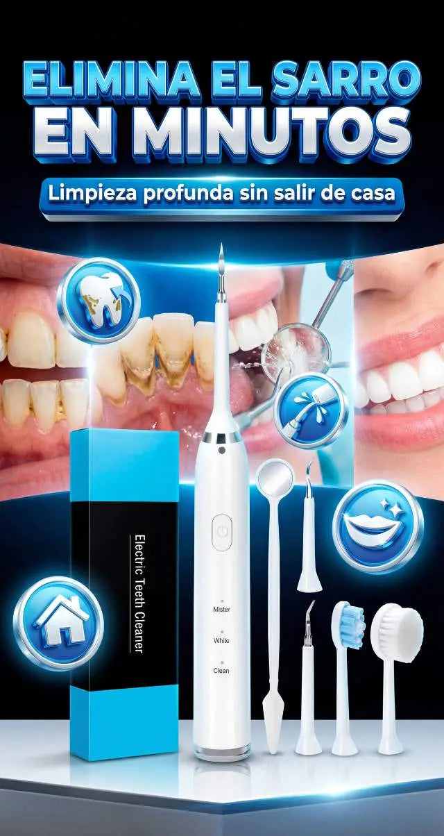 Quitador de Sarro Ultrasónico 4 en 1 – Limpieza Dental Profesional en Casa