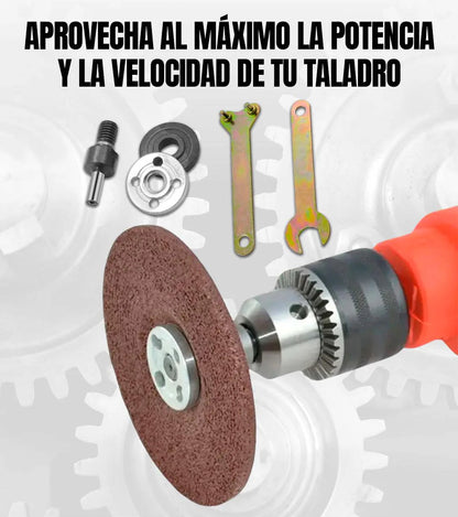 DrillMaster® – Adapta, corta y pule con tu taladro (Kit 5 en 1) 🚀 40% DCTO