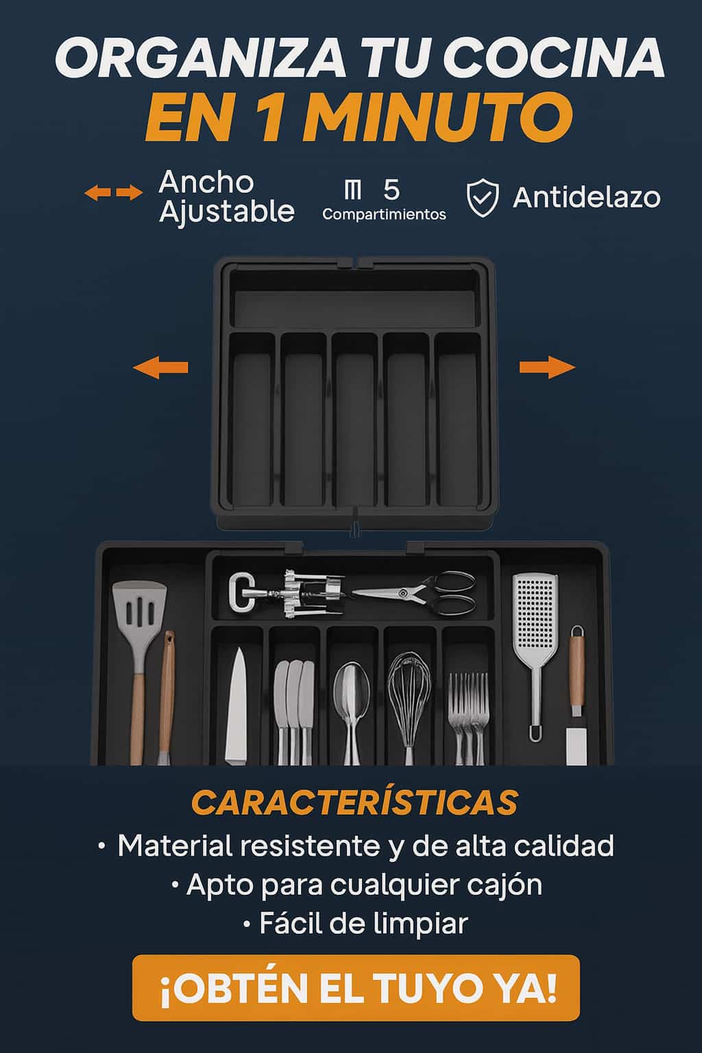 KitchenGrid® 8 PUESTOS EXTENSIBLE ANCHO MINIMO 33CM ANCHO MAXIMO 53CM🔥HOY 30% DCTO🔥