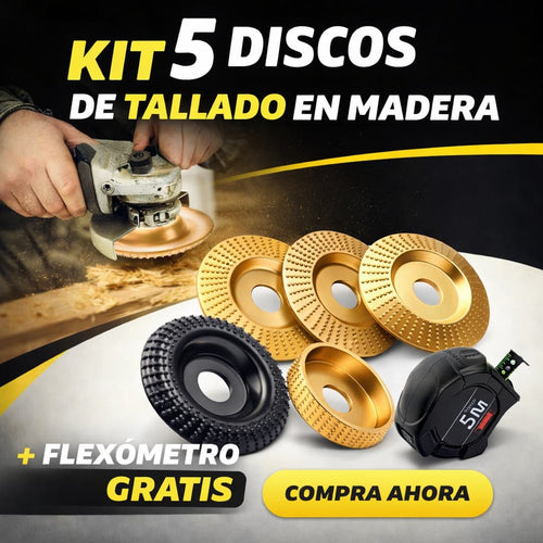 KIT X5 DISCOS MOLDEADOR -Convierte tu pulidora en una máquina de tallado 🎯 ¡Solo HOY 30% OFF!