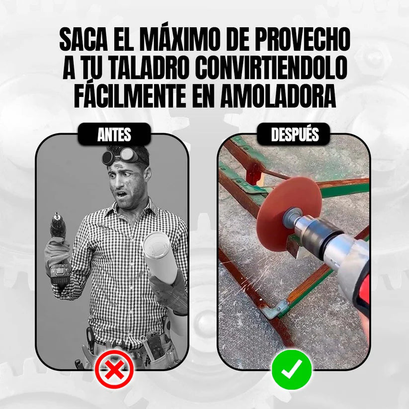 DrillMaster® – Adapta, corta y pule con tu taladro (Kit 5 en 1) 🚀 40% DCTO