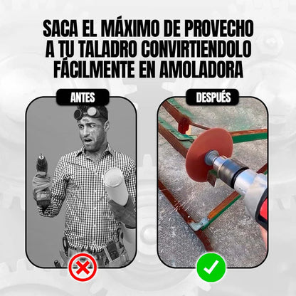 DrillMaster® – Adapta, corta y pule con tu taladro (Kit 5 en 1) 🚀 40% DCTO