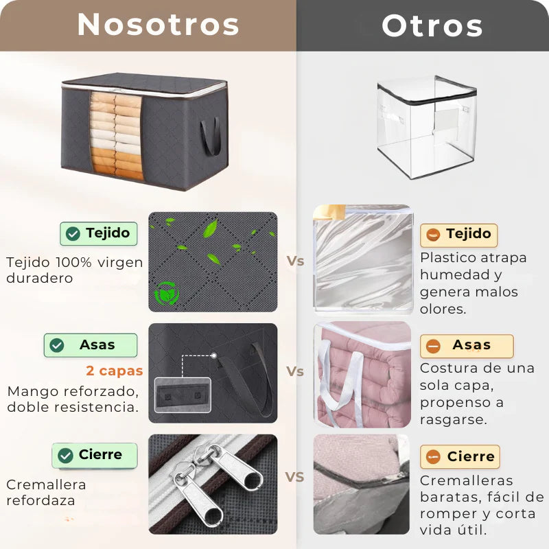 HOY 2x1 - SpaceBox® Organiza ropa, cobijas y TODO lo que ocupa espacio HOY 2x1