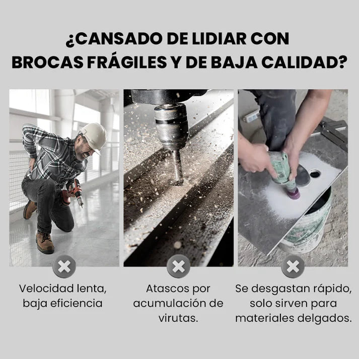 🔥Oferta Caliente pague 5 LLEVA 8🔥Brocas Excéntricas Serradas DOBLE Flauta y Alta Resistencia