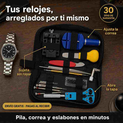 CronoTech Kit Reparador de Reloj - Estuche Negro