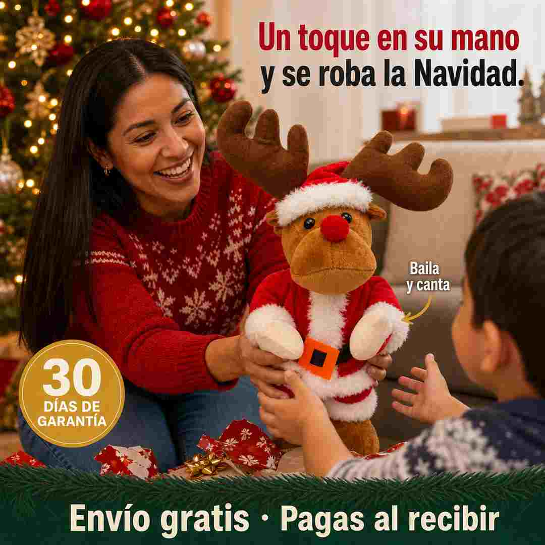 Reno Rodolfo - Reno Bailarín Musical de Navidad 26 cm