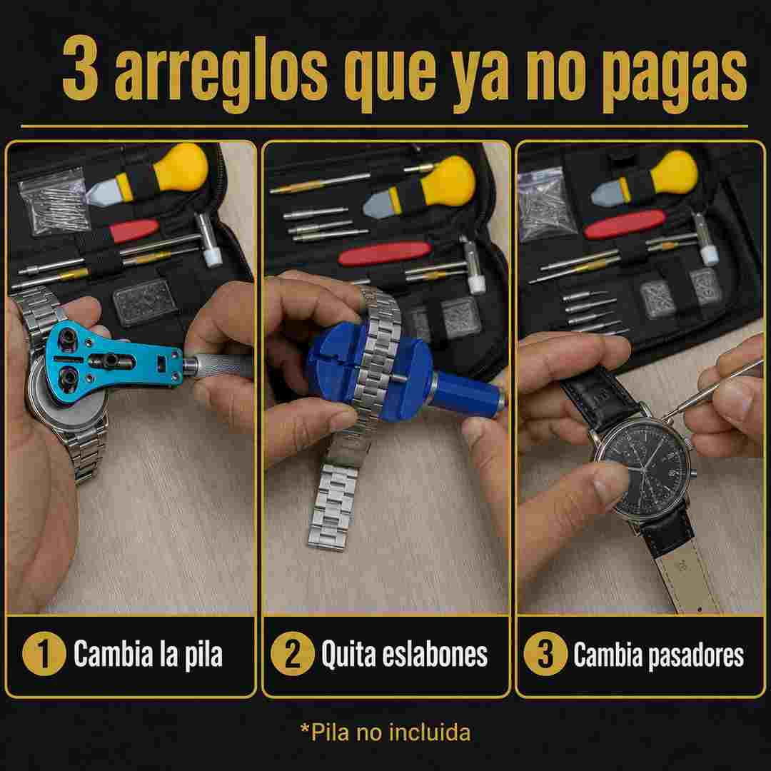 CronoTech Kit Reparador de Reloj - Estuche Negro