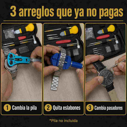 CronoTech Kit Reparador de Reloj - Estuche Negro