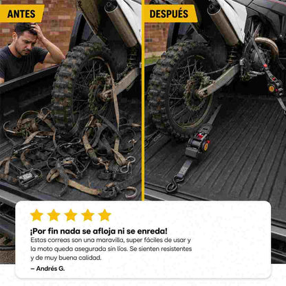AmarreX Correas de Amarre con Trinquete Retráctil - Resistencia 2200 Lbs
