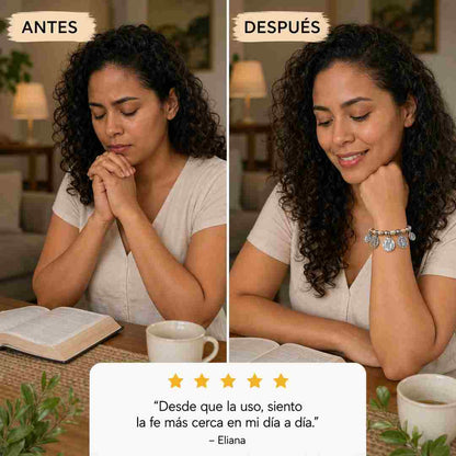 Pulsera Sagrada Familia - Divina Fe - 6 Medallas de Protección