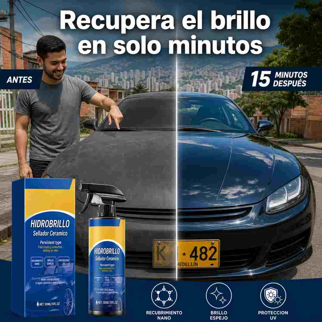 Hidrobrillo - Sellador Cerámico para Carro - Brillo en Minutos