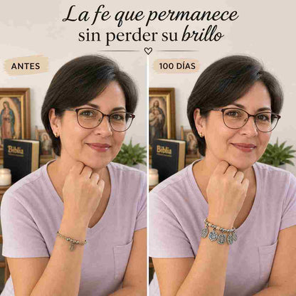 Pulsera Sagrada Familia - Divina Fe - 6 Medallas de Protección
