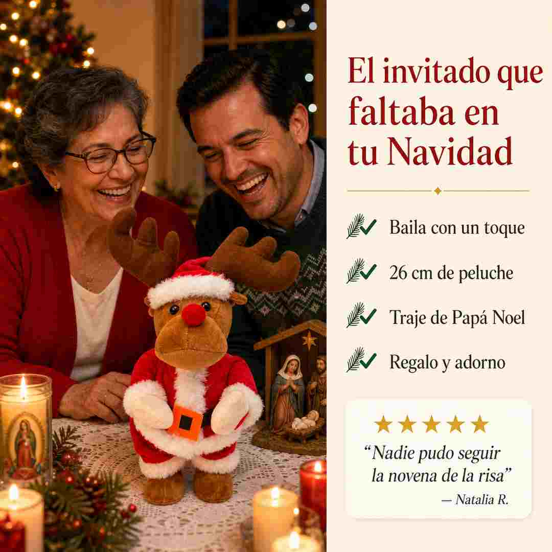 Reno Rodolfo - Reno Bailarín Musical de Navidad 26 cm