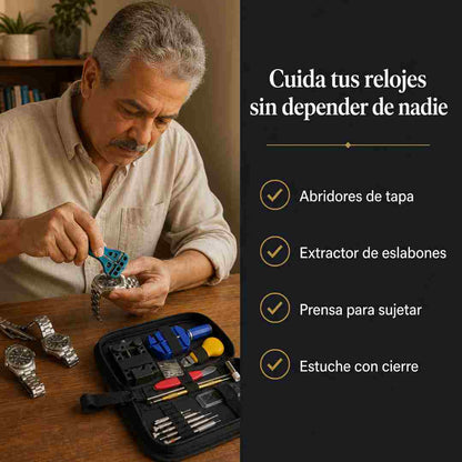 CronoTech Kit Reparador de Reloj - Estuche Negro