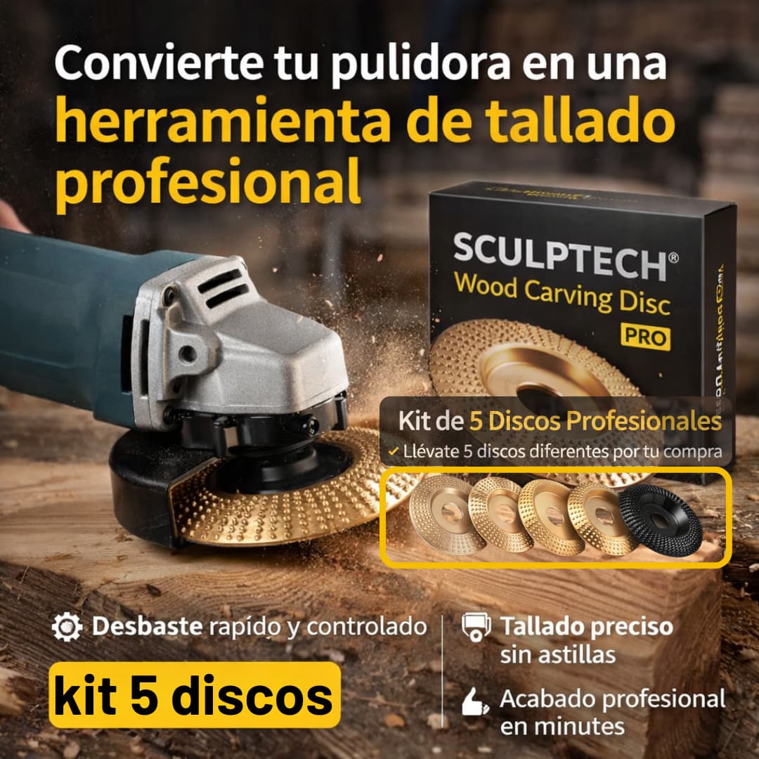 KIT X5 DISCOS MOLDEADOR -Convierte tu pulidora en una máquina de tallado 🎯 ¡Solo HOY 30% OFF!