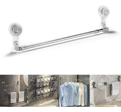 Toallero de Pared con Ventosa AquaHold - Sin Taladro - Barra Extensible 50 cm a 1 metro